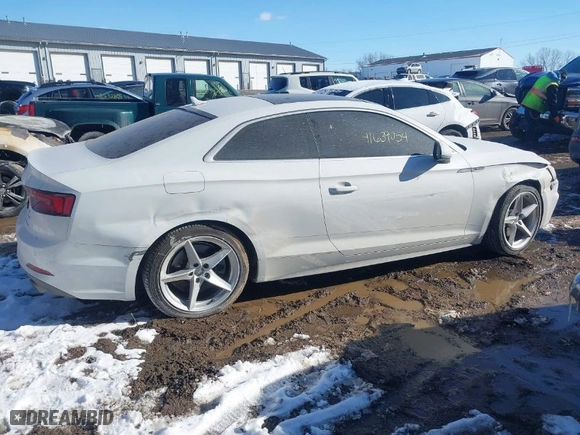 2018 Audi A5 Coupe Premium Plus with VIN WAUTNAF57JA026143, listed as a IAAI auction lot 41639054 with 118,022 mi miles. Bid and sale history available at carsss.com. Image 13.