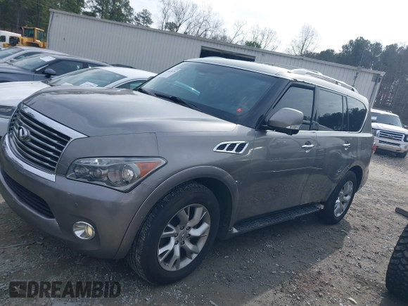 2012 Infiniti QX56 8-passenger with VIN JN8AZ2ND7C9716559, listed as a IAAI auction lot 41465078 with 184,373 mi miles and . Bid and sale history available at DreamBid. Image 14.