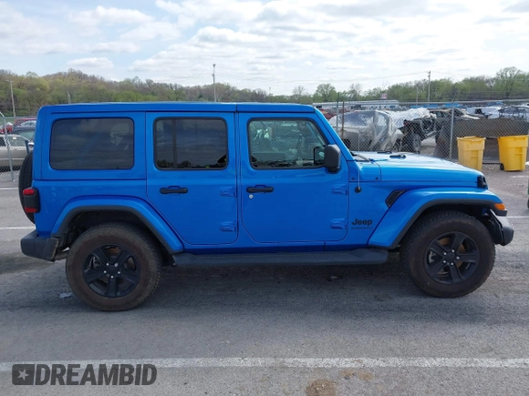 2023 Jeep Wrangler Sahara with VIN 1C4HJXEG4PW584800, listed as a IAAI auction lot 41908392 with 22,108 mi miles and . Bid and sale history available at DreamBid. Image 13.