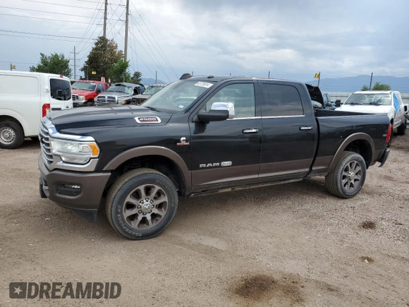 2022 Ram 2500 Longhorn with VIN 3C6UR5GL3NG182906, listed as a Copart auction lot 63725814 with 42,473 mi miles and Salvage title. Bid and sale history available at DreamBid. Image 1.