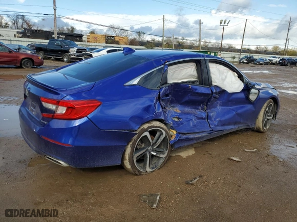 2019 Honda Accord Sedan Sport 1.5T with VIN 1HGCV1F3XKA101048, listed as a Copart auction lot 84796114 with 0 mi miles and Salvage Title. Bid and sale history available at carsss.com. Image 3.