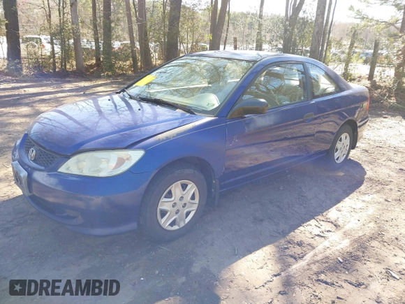 2005 Honda Civic Cpe VP SSRS with VIN 1HGEM22315L014462, listed as a IAAI auction lot 41821827 with 161,394 mi miles. Bid and sale history available at carsss.com. Image 2.
