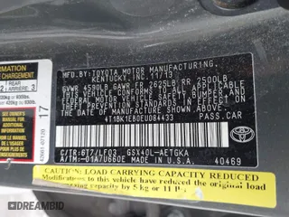 2014 Toyota Avalon Limited with VIN 4T1BK1EB0EU084433, listed as a IAAI auction lot 41434826 with 166,964 mi miles. Bid and sale history available at carsss.com. Image 9.