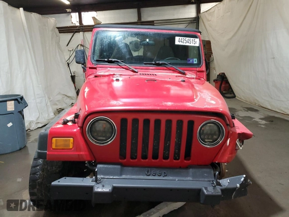 1999 Jeep Wrangler SE with VIN 1J4FY29P0XP493429, listed as a Copart auction lot 44254515 with 0 mi miles and Salvage Title. Bid and sale history available at carsss.com. Image 5.