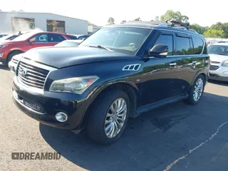 2011 Infiniti QX56 7-passenger with VIN JN8AZ2NF7B9502185, listed as a IAAI auction lot 42633171 with 213,363 mi miles and . Bid and sale history available at DreamBid. Image 2.