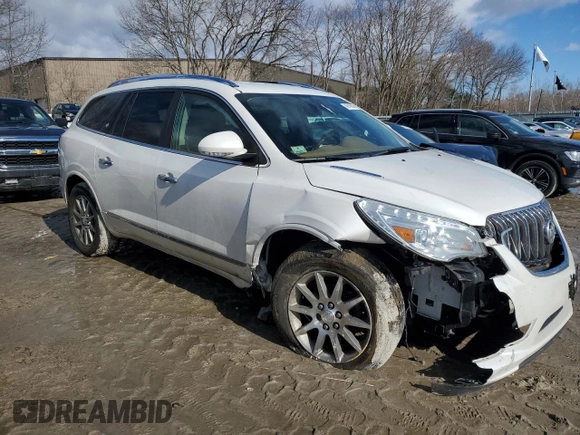 2017 Buick Enclave Leather with VIN 5GAKRBKD2HJ318347, listed as a Copart auction lot 46745585 with Not Provided miles and Salvage Title. Bid and sale history available at DreamBid. Image 4.