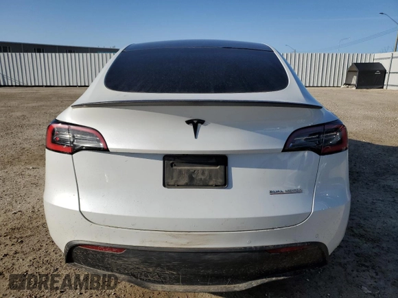 2020 Tesla Model Y Long Range with VIN 5YJYGDEFXLF034617, listed as a Copart auction lot 53235235 with 113,480 mi miles and Salvage Title. Bid and sale history available at DreamBid. Image 6.