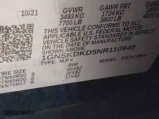 2022 Chevrolet Suburban Z71 with VIN 1GNSKDKD5NR110949, listed as a IAAI auction lot 41556533 with 68,141 mi miles. Bid and sale history available at carsss.com. Image 9.