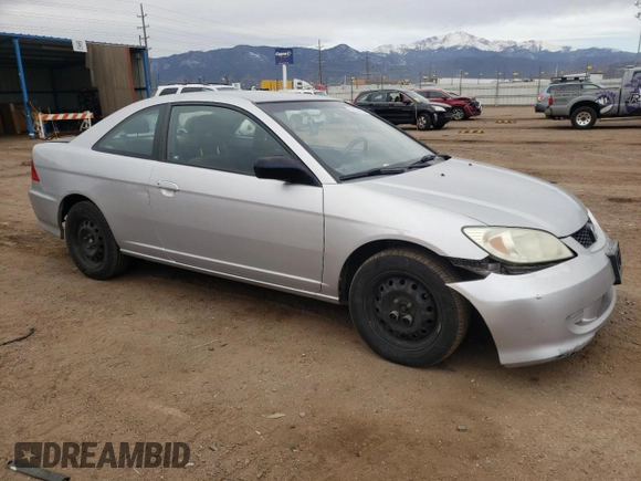 2005 Honda Civic LX with VIN 1HGEM22515L068975, listed as a Copart auction lot 52055435 with 206,058 mi miles and Salvage Title. Bid and sale history available at DreamBid. Image 4.