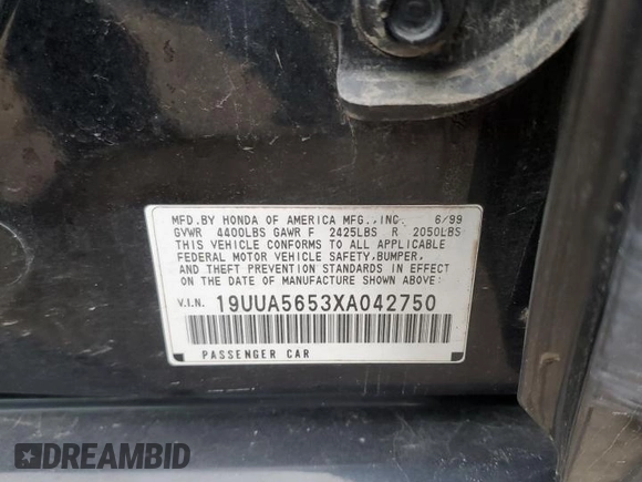 1999 Acura TL with VIN 19UUA5653XA042750, listed as a Copart auction lot 83714204 with 155,617 mi miles and Salvage Title. Bid and sale history available at carsss.com. Image 12.