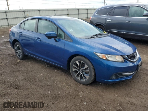 2015 Honda Civic EX with VIN 19XFB2F87FE075744, listed as a Copart auction lot 53816995 with 63,374 mi miles and Salvage Title. Bid and sale history available at DreamBid. Image 4.