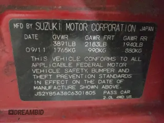 2012 Suzuki SX4 Crossover with VIN JS2YB5A38C6301805, listed as a Copart auction lot 82834774 with 141,858 mi miles and Salvage Title. Bid and sale history available at carsss.com. Image 12.