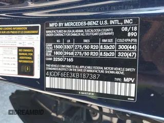 2019 Mercedes-Benz GLS 450 с VIN 4JGDF6EE3KB187387, выставлен на аукционе IAAI как лот 42186786 с пробегом 77 740 миль миль и . История ставок и продаж доступна на DreamBid. Изображение 9.