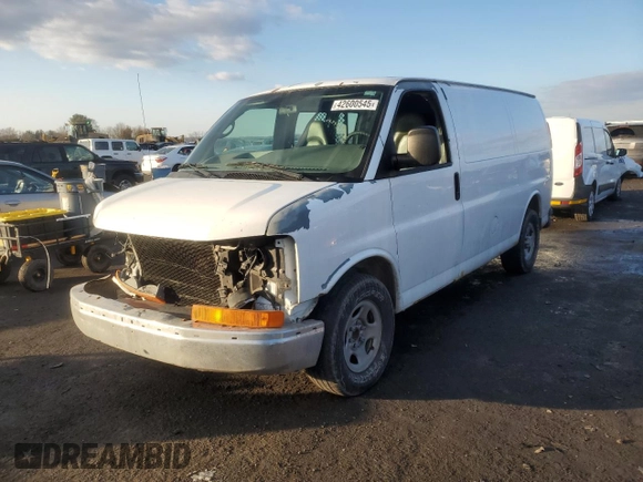 2007 Chevrolet Express Cargo z VIN 1GCFG15X071227758, wystawiony jako Copart lot #42600545 z przebiegiem 161 145 mil mil oraz Szkoda całkowita • Salvage title. Historia ofert i sprzedaży dostępna na DreamBid. Obrazek 1.