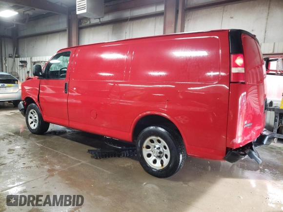 2013 Chevrolet Express Cargo Van with VIN 1GCSGAFX1D1182919, listed as a Copart auction lot 81385094 with 100,338 mi miles and Salvage Title. Bid and sale history available at carsss.com. Image 2.