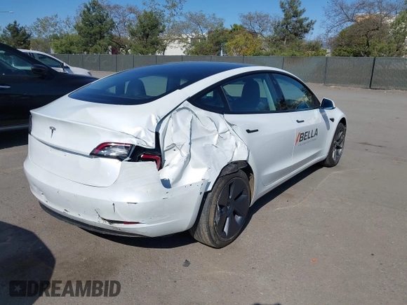 2022 Tesla Model 3 with VIN 5YJ3E1EA2NF245817, listed as a IAAI auction lot 41976493 with 32,710 mi miles and . Bid and sale history available at DreamBid. Image 4.
