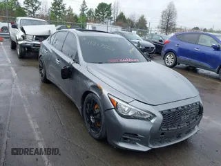 2015 Infiniti Q50 with VIN JN1BV7AR1FM397917, listed as a IAAI auction lot 41757822 with 82,062 mi miles. Bid and sale history available at carsss.com. Image 1.