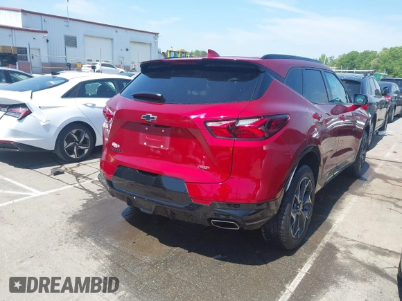 2022 Chevrolet Blazer RS z VIN 3GNKBERS7NS158265, wystawiony jako IAAI lot #42033744 z przebiegiem 60 893 mil mil oraz . Historia ofert i sprzedaży dostępna na DreamBid. Obrazek 4.