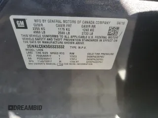 2016 Chevrolet Equinox LT z VIN 2GNALCEK5G6323332, wystawiony jako Copart lot #52535985 z przebiegiem 117 044 mil mil oraz Szkoda całkowita • Salvage title. Historia ofert i sprzedaży dostępna na DreamBid. Obrazek 13.