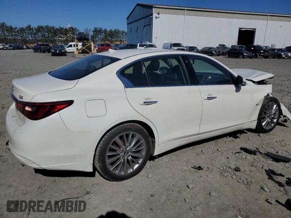 2019 Infiniti Q50 3.0t LUXE with VIN JN1EV7AR9KM558845, listed as a Copart auction lot 48491955 with 51,541 mi miles and Salvage Title. Bid and sale history available at carsss.com. Image 3.
