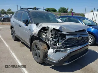 2021 Toyota RAV4 Hybrid XSE with VIN 4T3E6RFV6MU040399, listed as a IAAI auction lot 42020866 with 46,593 mi miles and . Bid and sale history available at DreamBid. Image 1.