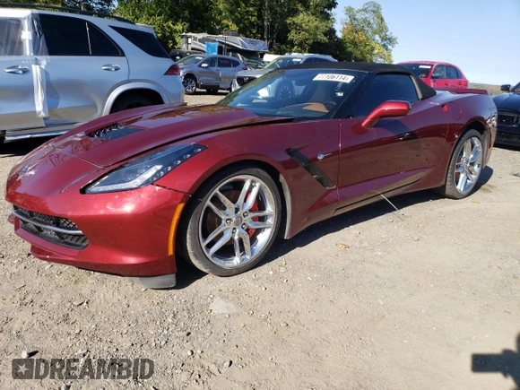 2019 Chevrolet Corvette 2LT with VIN 1G1YD3D73K5107252, listed as a Copart auction lot 77106114 with 19,093 mi miles and Salvage Title. Bid and sale history available at carsss.com. Image 1.