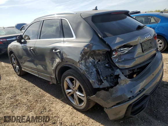 2020 Audi Q3 S line Prestige with VIN WA1FECF34L1106071, listed as a Copart auction lot 55766115 with 136,041 mi miles and Salvage title. Bid and sale history available at DreamBid. Image 2.