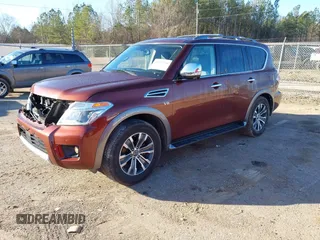 2018 Nissan Armada SL with VIN JN8AY2ND4J9059526, listed as a IAAI auction lot 41187756 with 116,572 mi miles and . Bid and sale history available at DreamBid. Image 18.