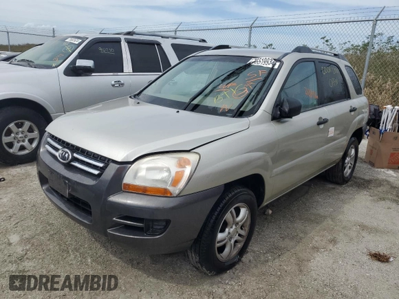 2006 Kia Sportage LX with VIN KNDJF723067287908, listed as a Copart auction lot 75519934 with 213,756 mi miles and Non Repairable. Bid and sale history available at DreamBid. Image 1.