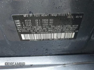 2015 Subaru Legacy Limited с VIN 4S3BNAN68F3053789, выставлен на аукционе IAAI как лот 42641017 с пробегом 88 234 миль миль и . История ставок и продаж доступна на DreamBid. Изображение 9.