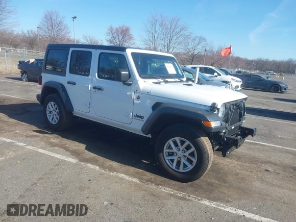 2023 Jeep Wrangler Sport S with VIN 1C4HJXDN4PW702277, listed as a IAAI auction lot 41835864 with 27,768 mi miles and . Bid and sale history available at DreamBid. Image 1.