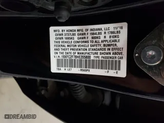 2017 Honda Civic Sedan EX with VIN 19XFC2F78HE205800, listed as a Copart auction lot 49428755 with 147,480 mi miles and Salvage Title. Bid and sale history available at carsss.com. Image 12.