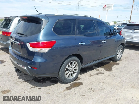 2013 Nissan Pathfinder SV with VIN 5N1AR2MN8DC626925, listed as a IAAI auction lot 42074666 with 213,966 mi miles. Bid and sale history available at carsss.com. Image 4.