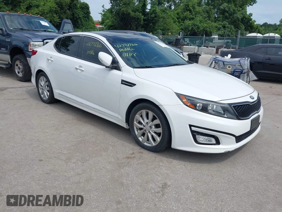 2015 Kia Optima EX with VIN 5XXGN4A77FG452747, listed as a IAAI auction lot 42772766 with 97,243 mi miles and . Bid and sale history available at DreamBid. Image 1.
