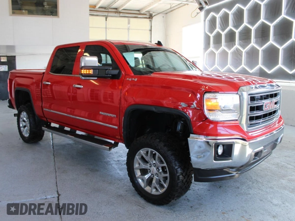 2015 GMC Sierra 1500 SLT with VIN 3GTU2VEJ2FG368016, listed as a Copart auction lot 53698605 with 91,980 mi miles and Salvage Title. Bid and sale history available at DreamBid. Image 1.