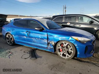 2020 Kia Stinger GT2 with VIN KNAE55LCXL6080965, listed as a Copart auction lot 41450615 with 104,246 mi miles and Salvage Title. Bid and sale history available at carsss.com. Image 4.