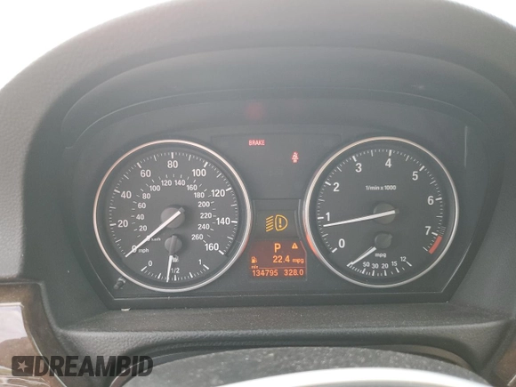 2011 BMW 3 Series 328i with VIN WBAPH7C57BE460234, listed as a Copart auction lot 52898595 with 134,795 mi miles and Non Repairable. Bid and sale history available at carsss.com. Image 9.