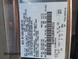 2013 Ford Fusion SE Hybrid with VIN 3FA6P0LU8DR184555, listed as a Copart auction lot 52108905 with 80,505 mi miles and Salvage Title. Bid and sale history available at DreamBid. Image 13.