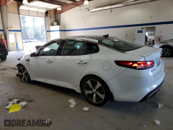 2016 Kia Optima SX Turbo with VIN 5XXGW4L26GG017489, listed as a Copart auction lot 42592995 with 120,423 mi miles and Salvage Title. Bid and sale history available at carsss.com. Image 2.