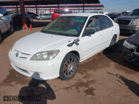 2004 Honda Civic LX with VIN 2HGES15504H509907, listed as a IAAI auction lot 41495701 with 104,959 mi miles. Bid and sale history available at carsss.com. Image 2.