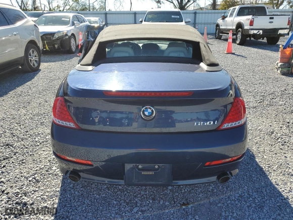2010 BMW 6 Series 650i with VIN WBAEB5C55AC224754, listed as a Copart auction lot 41607805 with 0 mi miles and Clean Title. Bid and sale history available at carsss.com. Image 6.