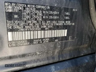 2019 Toyota RAV4 XLE Premium with VIN JTMA1RFV7KD028589, listed as a Copart auction lot 47376815 with 0 mi miles and Salvage Title. Bid and sale history available at carsss.com. Image 13.
