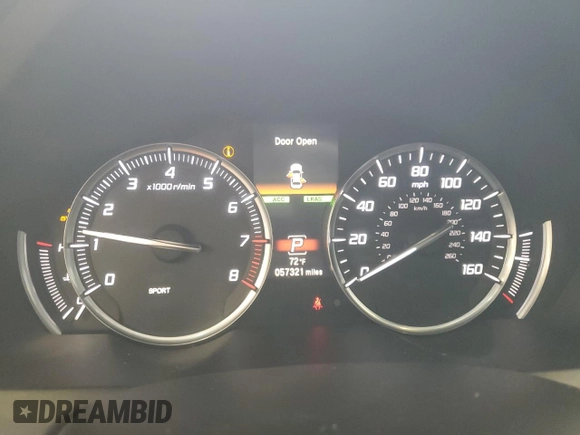 2018 Acura TLX Technology with VIN 19UUB1F54JA004540, listed as a Copart auction lot 54338065 with 57,321 mi miles and Salvage Title. Bid and sale history available at carsss.com. Image 9.