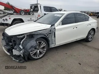 2019 Infiniti Q50 3.0t LUXE with VIN JN1EV7AR9KM558487, listed as a Copart auction lot 46254735 with 112,771 mi miles and Salvage Title. Bid and sale history available at carsss.com. Image 1.