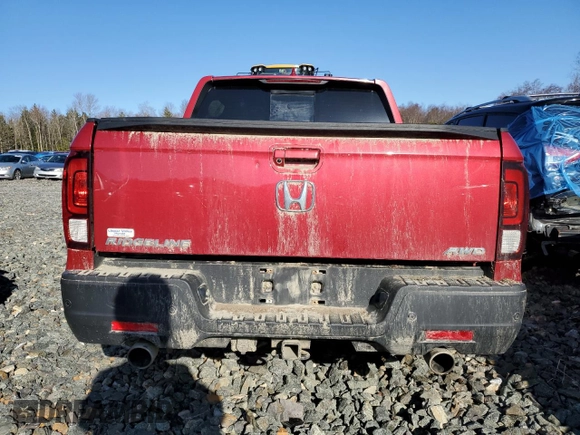2022 Honda Ridgeline RTL-E with VIN 5FPYK3F78NB015932, listed as a Copart auction lot 53505315 with 40,009 mi miles and Salvage title. Bid and sale history available at DreamBid. Image 6.
