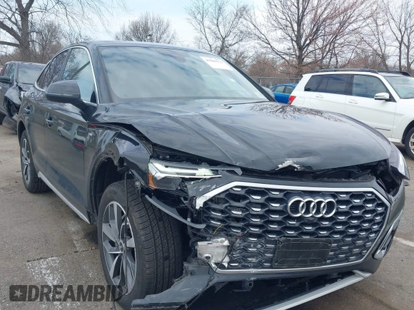 2023 Audi Q5 Sportback S line Premium with VIN WA14AAFY2P2106007, listed as a IAAI auction lot 41909173 with 33,098 mi miles and . Bid and sale history available at DreamBid. Image 1.