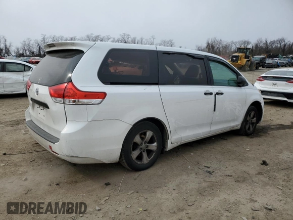2014 Toyota Sienna L with VIN 5TDZK3DC6ES430935, listed as a Copart auction lot 45877115 with 395,117 mi miles and Salvage Title. Bid and sale history available at carsss.com. Image 3.
