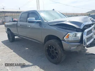 2013 Ram 2500 Laramie Longhorn with VIN 3C6UR5LL2DG599406, listed as a IAAI auction lot 42159596 with 240,795 mi miles and . Bid and sale history available at DreamBid. Image 1.