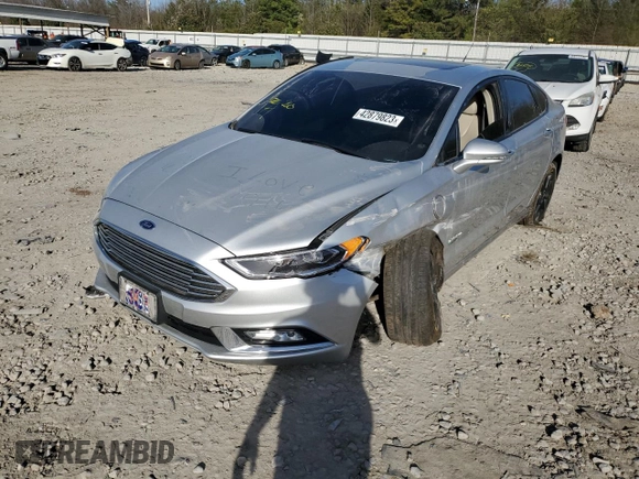 2018 Ford Fusion Energi Titanium with VIN 3FA6P0SU2JR273924, listed as a Copart auction lot 42879823 with 90,518 mi miles. Bid and sale history available at carsss.com. Image 1.
