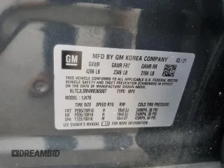 2021 Chevrolet Trax LT z VIN KL7CJLSM4MB365607, wystawiony jako Copart lot #57070515 z przebiegiem 67 813 mil mil oraz Szkoda całkowita • Salvage title. Historia ofert i sprzedaży dostępna na DreamBid. Obrazek 13.